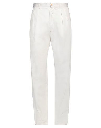DE PETRILLO Casual pants White 98% Cotton, 2% Lycra®