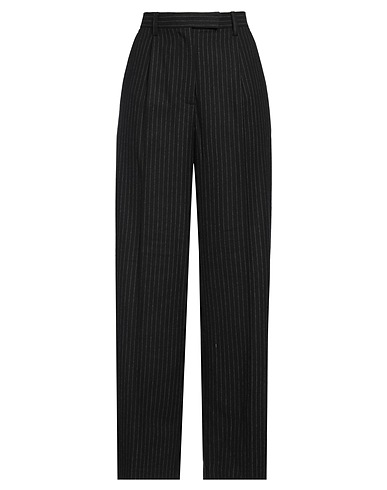 SECOND FEMALE Casual trouser Black 47% Polyester, 25% Wool, 20% Viscose, 7% Acrylic, 1% Nylon
