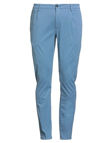 TELERIA ZED Casual trouser Light blue 97% Cotton, 3% Elastane