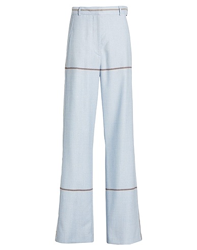 CEDRIC CHARLIER Casual pants Sky blue 70% Virgin Wool, 30% Silk