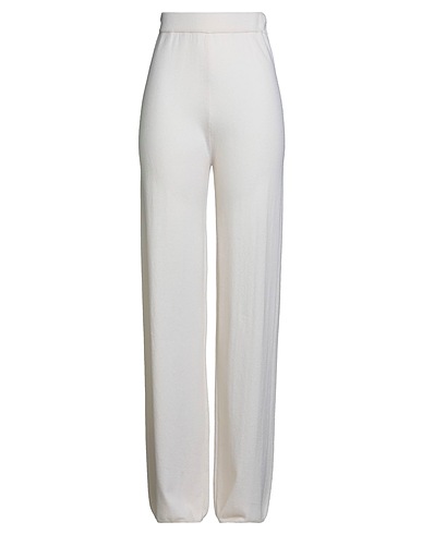 MAX MARA STUDIO Casual trouser Ivory 80% Wool, 20% Cashmere