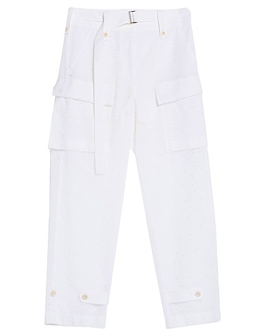 SACAI Casual pants White 50% Cotton, 50% Polyester, Rayon