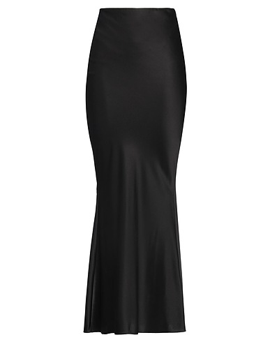 RETROFÊTE Long skirt Black 95% Silk, 5% Elastane