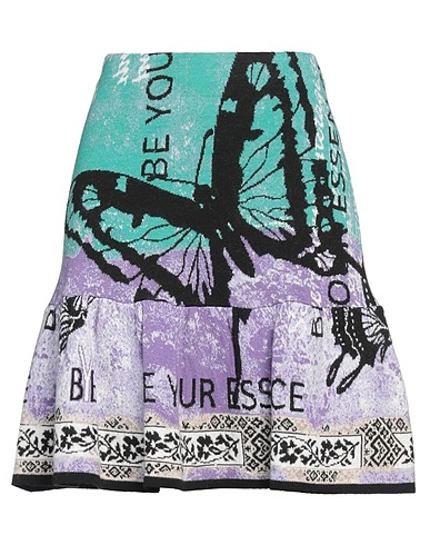 BYE Mini skirt Turquoise 60% Acrylic, 20% Wool, 20% Viscose