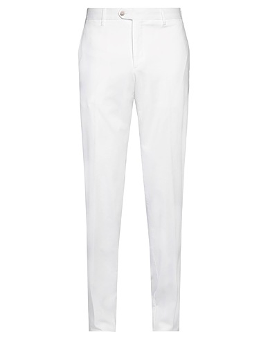 FEDELI Casual trouser White 95% Cotton, 3% Cashmere, 2% Elastane