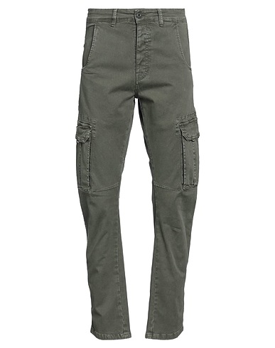BOMBOOGIE Casual trouser Military green 97% Cotton, 3% Elastane