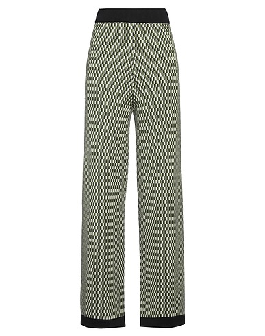 CROCHÈ Casual trouser Military green 50% Merino Wool, 50% Acrylic