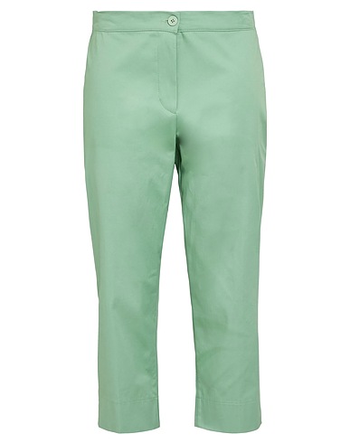 DIANA GALLESI Casual trouser Light green 98% Cotton, 2% Elastane