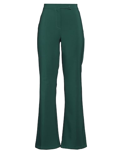 CROCHÈ Casual trouser Emerald green 90% Polyester, 10% Elastane