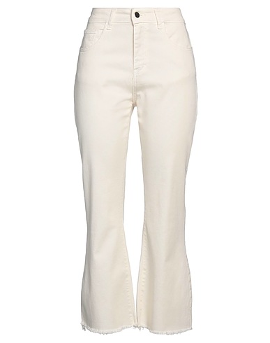 MARCONI Casual trouser Ivory 97% Cotton, 3% Elastane