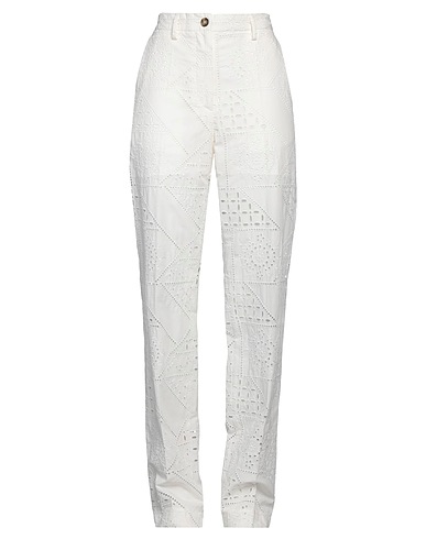MSGM Pantalone Bianco 55% Cotone, 45% Poliestere