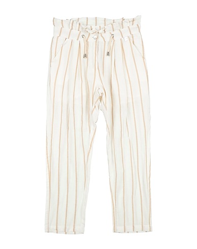 MANILA GRACE Casual trouser Off white 50% Linen, 50% Tencel™