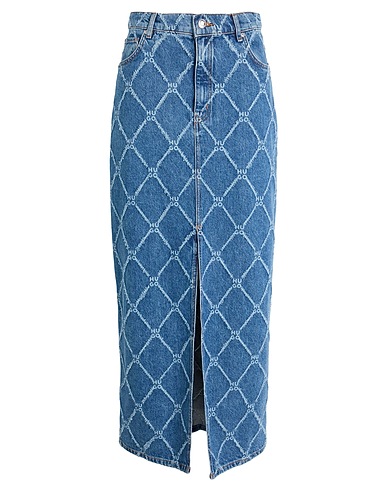 HUGO Denim skirt Blue 80% Cotton, 20% Recycled cotton