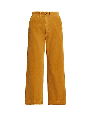POLO RALPH LAUREN Casual trouser CORDUROY WIDE-LEG CROPPED PANT Camel 100% Cotton