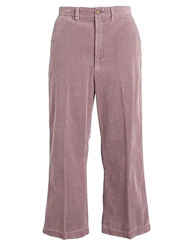 POLO RALPH LAUREN Casual pants CORDUROY WIDE-LEG CROPPED PANT Mauve 100% Cotton