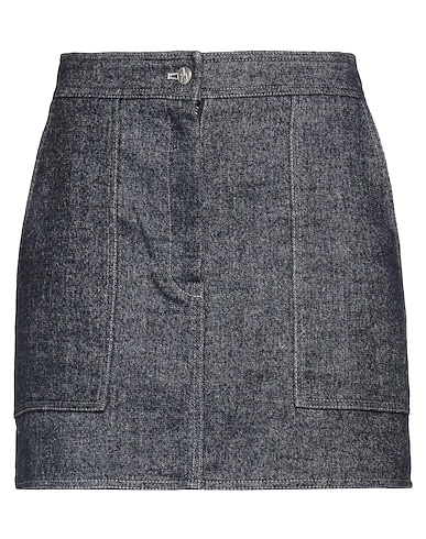 LVIR Denim skirt Blue 65% Wool, 34% Linen, 1% Cotton
