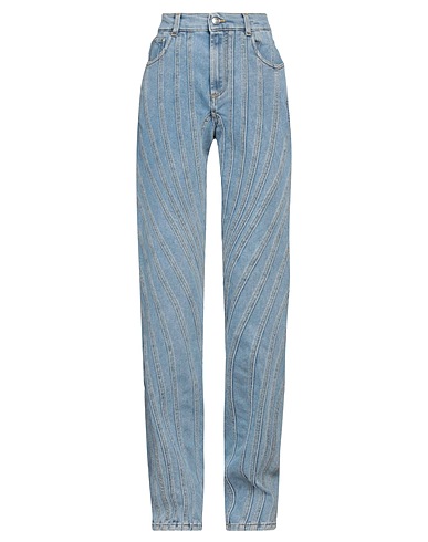 MUGLER Denim pants Blue 72% Cotton, 28% Elastomultiester
