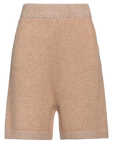 FABIANA FILIPPI Shorts & Bermuda Camel 60% Virgin Wool, 15% Silk, 12% Cashmere, 7% Synthetic fibers, 6% Mohair wool