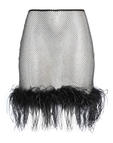 GIUSEPPE DI MORABITO Mini skirt Black 100% Polyester, Polyamide, Elastane, Ostrich feathers