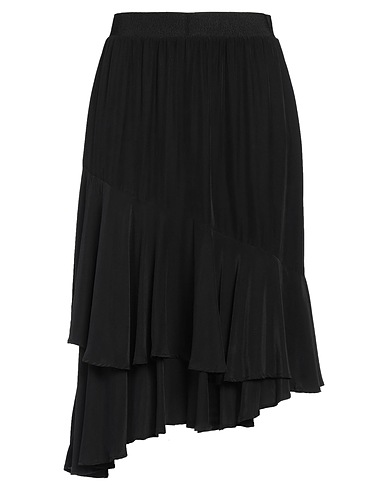 DESIGNERS REMIX Midi skirt Black 67% Viscose, 33% Silk