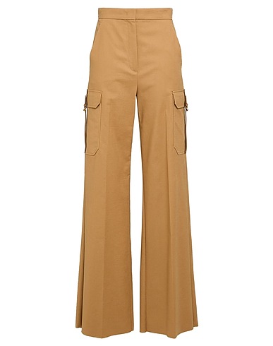 MAX MARA パンツ キャメル コットン 95% / ポリウレタン 5% / 牛革