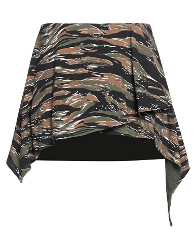 THE ATTICO Mini skirt Military green 90% Cotton, 10% Elastane, Polyamide