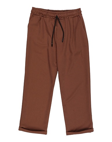 BRIAN RUSH Casual pants Brown 72% Polyester, 24% Viscose, 4% Elastane