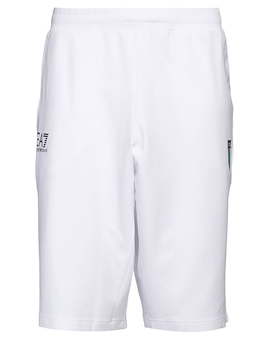 EA7 Shorts & Bermuda White 80% Cotton, 15% Polyester, 5% Elastane