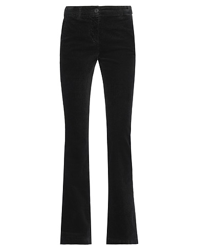 WHITE WISE Casual pants Black 98% Cotton, 2% Elastane