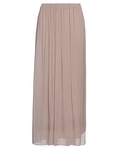 DESIGNERS REMIX Long skirt Taupe 100% Viscose, Polyester, Elastane