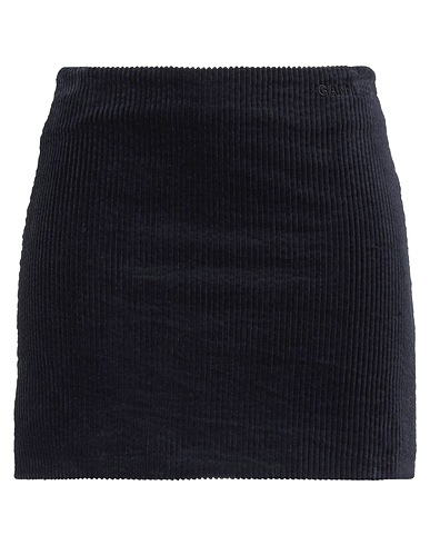 GANNI Mini skirt Midnight blue 99% Organic cotton, 1% Elastane