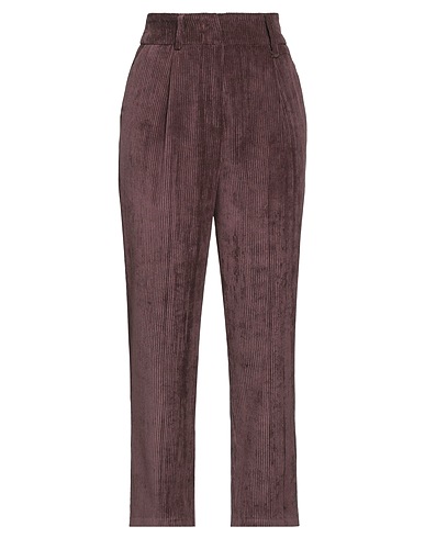 SANDRO FERRONE Casual trouser Dark brown 85% Polyester, 12% Nylon, 3% Elastane