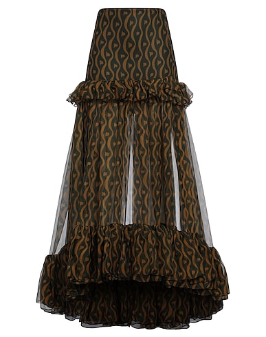 SAINT LAURENT Jupe longue Vert foncé 100% Soie