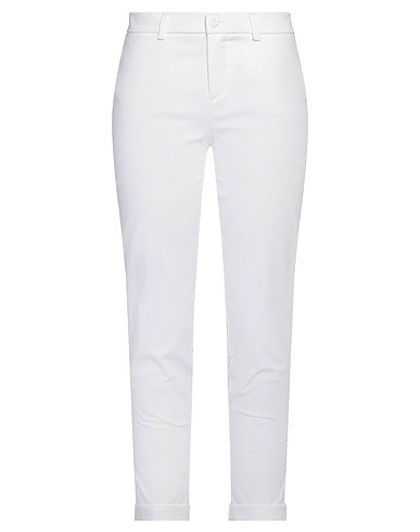 SANDRO FERRONE Casual trouser Ivory 97% Cotton, 3% Elastane