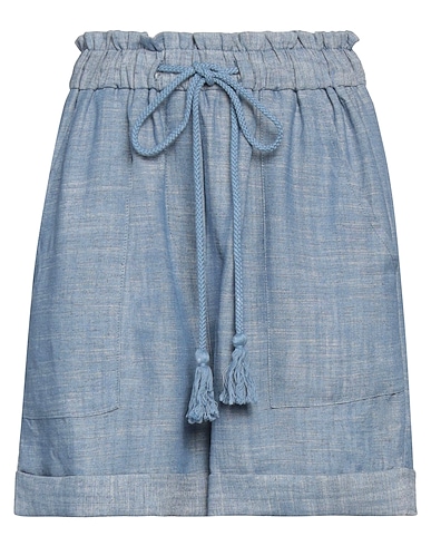 FRNCH Shorts & Bermuda Light blue 40% Viscose, 35% Polyester, 25% Linen