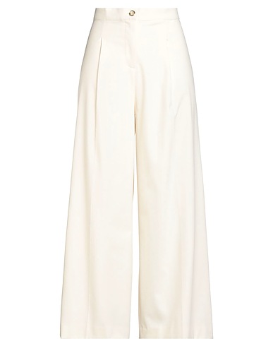 DIANA GALLESI Casual trouser Ivory 69% Polyester, 29% Viscose, 2% Elastane