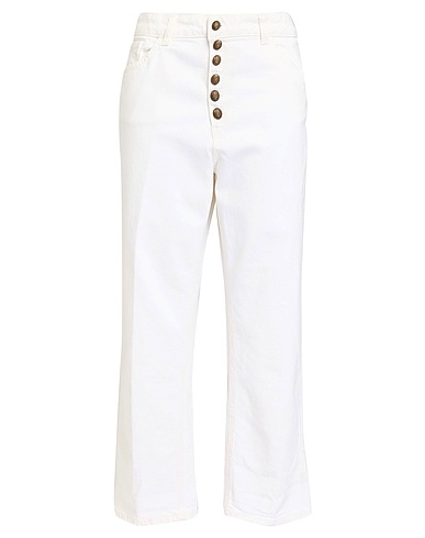 DONDUP Denim pants White 98% Cotton, 2% Elastane