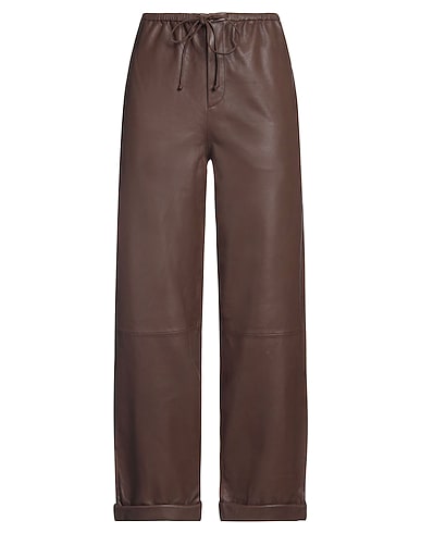 BY MALENE BIRGER Casual trouser Dark brown 100% Lambskin