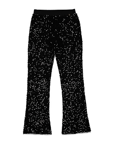 MISS BLUMARINE Casual trouser Black 100% Polyester, Viscose, Elastane