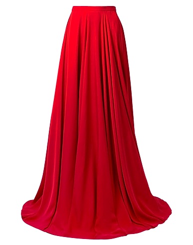 RALPH LAUREN COLLECTION Long skirt Red 57% Viscose, 43% Mulberry silk