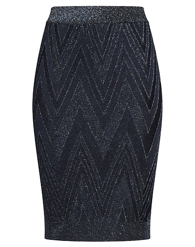 MISSONI Midi skirt Midnight blue 74% Viscose, 17% Cupro, 9% Polyester