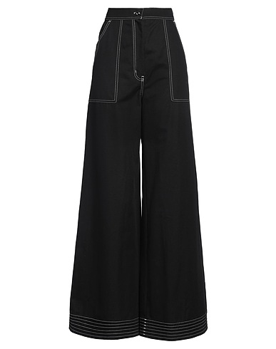 MAX MARA Casual pants Black 73% Cotton, 27% Linen