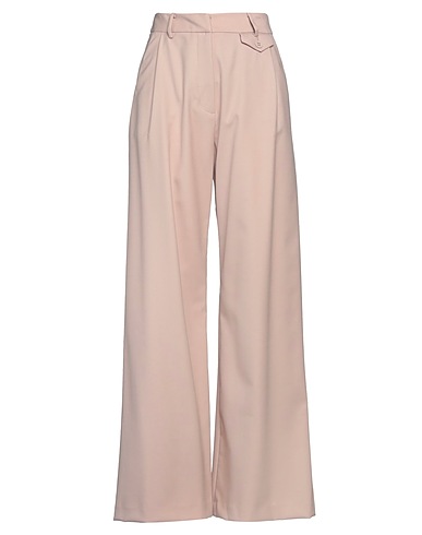 ANNA QUAN Casual pants Light brown 50% Wool, 48% Polyester, 2% Elastane