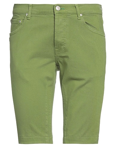 GREY DANIELE ALESSANDRINI Shorts & Bermuda Military green 97% Cotton, 3% Elastane