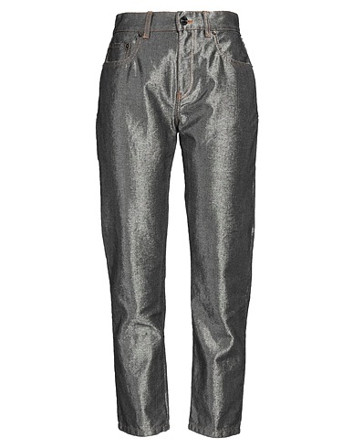 MISSONI Denim trousers Silver 70% Cotton, 20% Viscose, 10% Polyester, Wool, Linen