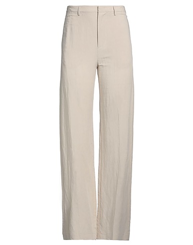 MERCI ITALIA Casual trouser Beige 60% Viscose, 40% Linen