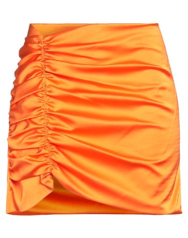 NINEMINUTES Mini skirt Orange 97% Polyester, 3% Elastane