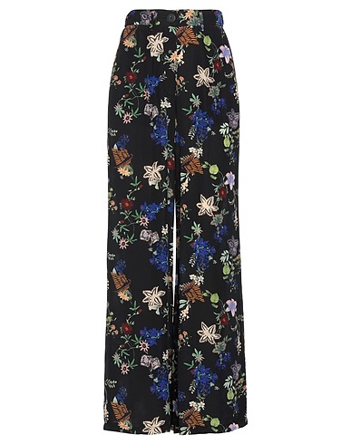 FORTE_FORTE Casual trouser Black 64% Viscose, 36% Silk, Cotton