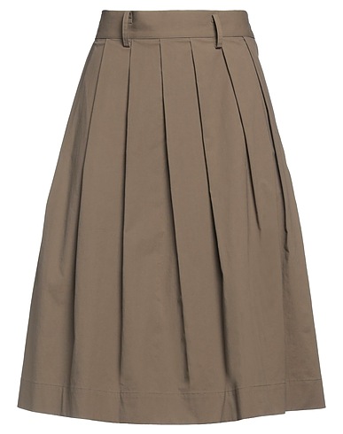 LIS LAREIDA Midi skirt Khaki 95% Cotton, 5% Elastane
