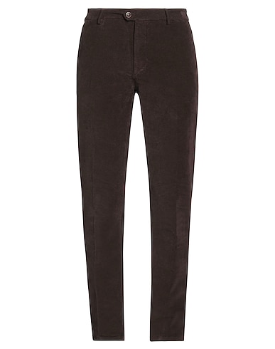 TELERIA ZED Casual trouser Dark brown 97% Cotton, 3% Elastane